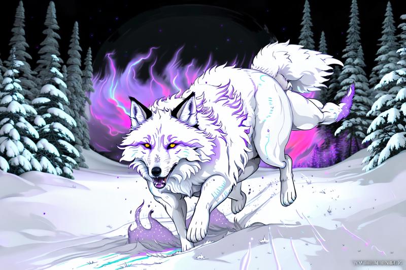 2356136998-2150278596-mystical fluffy white majestic [wolf_fox_0.5] running sideways in wild deep snow in night, light trails, sinking 4legs, glowing.png